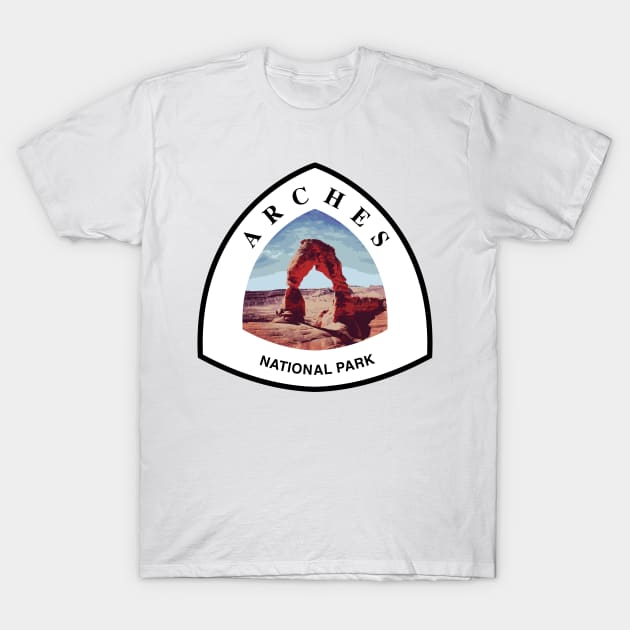 Arches National Park shield T-Shirt by SlapTheWorld